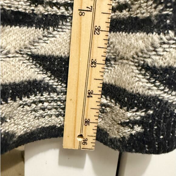 Lucky Brand Aztec Open Front Cardigan Women’s 1X Black Cream Knit Sweater - Picture 9 of 10